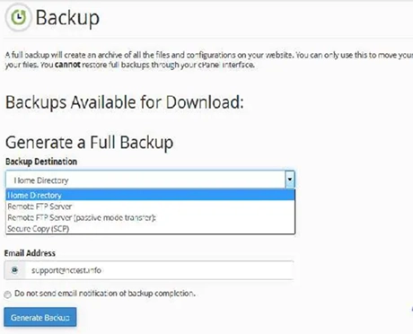 آموزش بکاپ گیری در cpanel